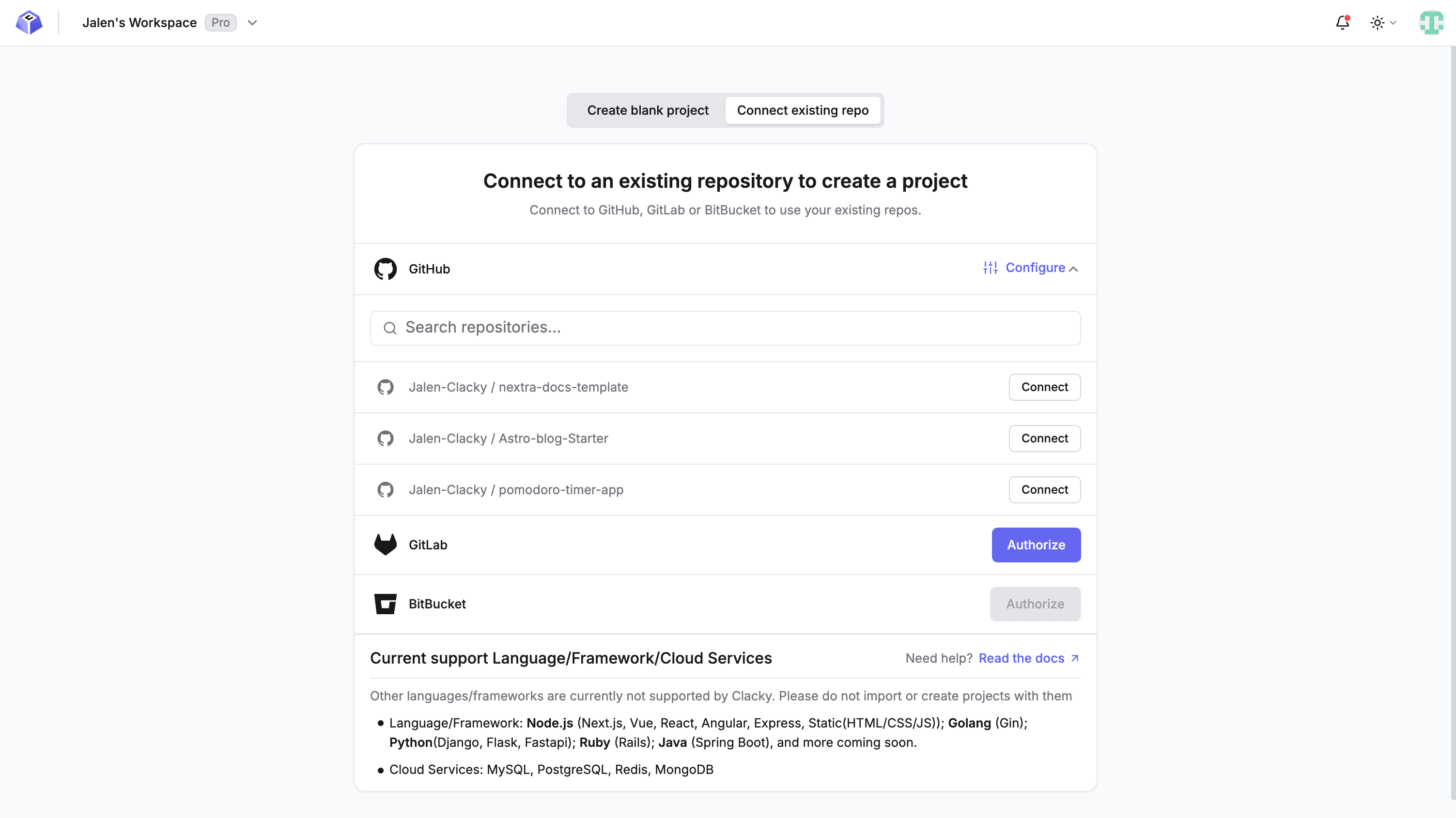 connect-existing-repo